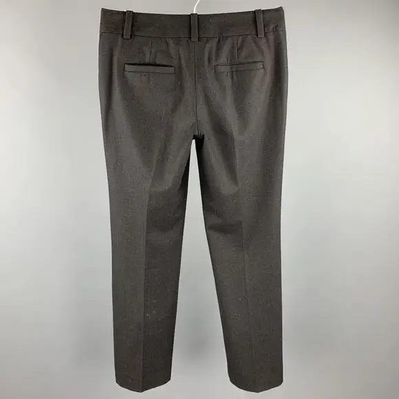 CELINE Size 4 Charcoal Wool Wide Leg Dress Pants